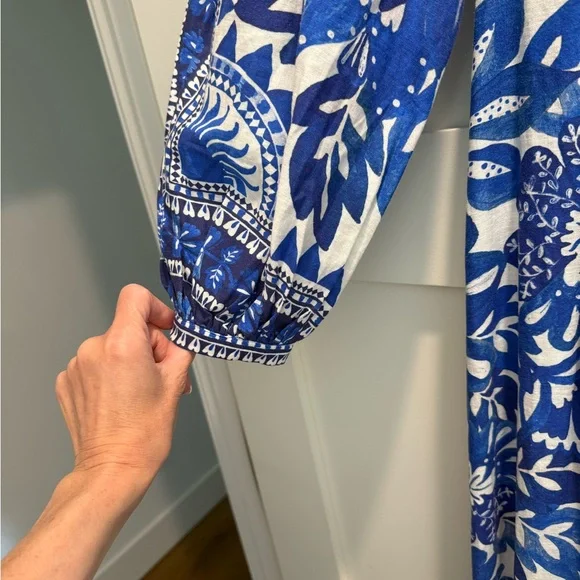 FARM Rio Blue and White Floral Maxi Dress - Picture 3 of 3